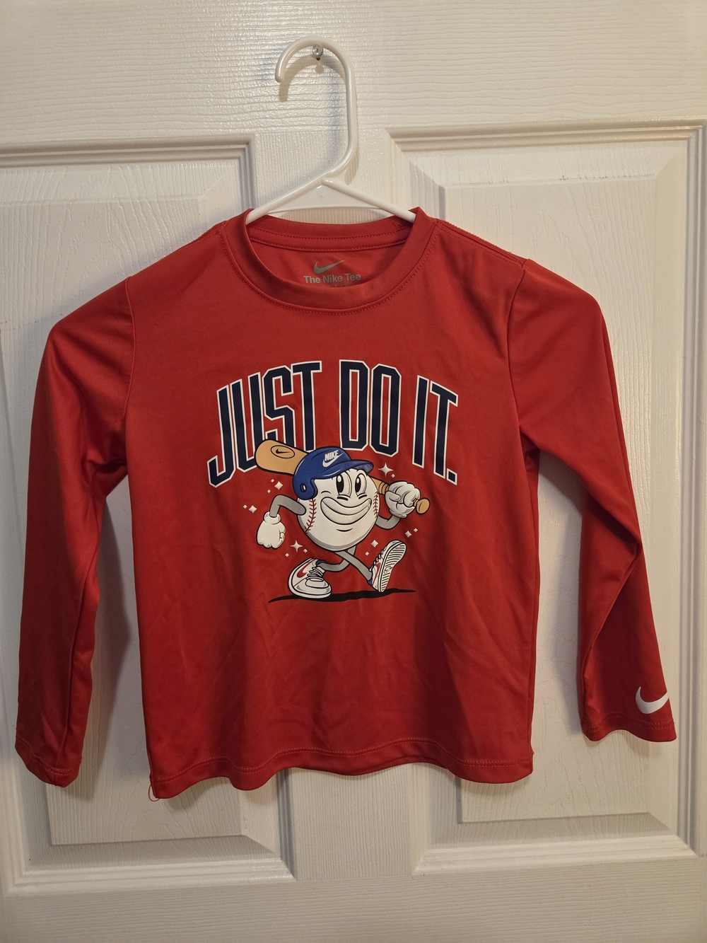 Nike Red Kids' Long-Sleeve 'Just Do It' Graphic Tee